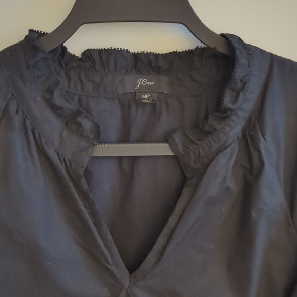 J. Crew Classic Black Cotton Long Sleeve Dress MP - Picture 8 of 8